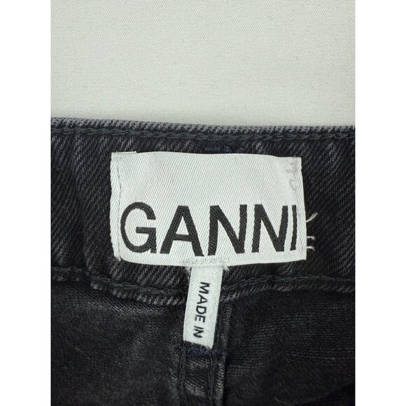 GANNI Womens Betzy Slim Flare Full Length Jeans size 27 Washed Black 27x32 - Picture 9 of 16